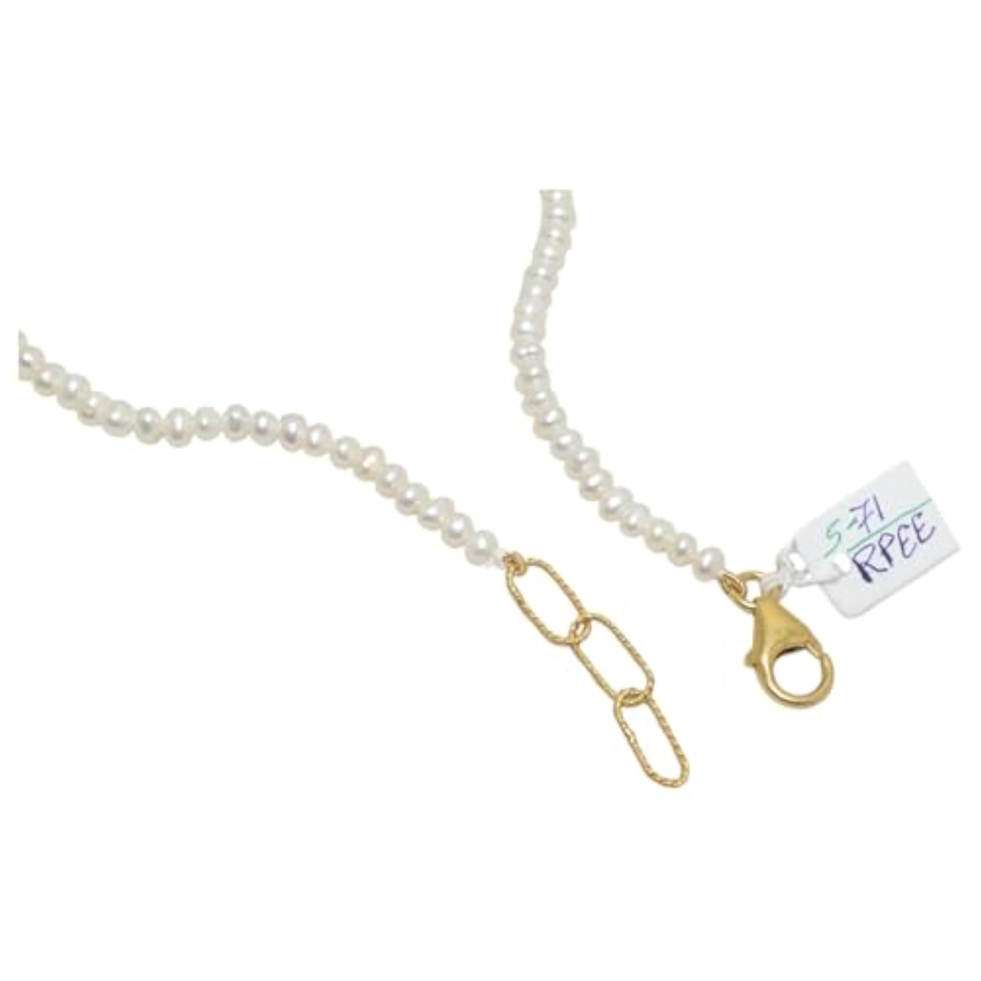 Women's 925 Sterling Silver Freshwater Pearl Gemstone Necklace, 18"