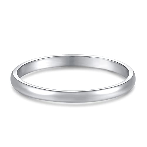 KAZITSAN 2mm 4mm 6mm Stainless Steel Rings for Women Men High Polish Plain Dome Silver/Gold/Rose Gold Wedding Band Comfort Fit2