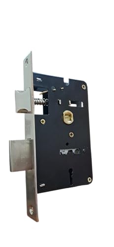 Image of Grey & Copper Finish Premium Door Handle with Lock Plate | Stylish Lever Design | Heavy-Duty Build | Ideal for Wooden & Metal Doors | Euro Profile Compatible