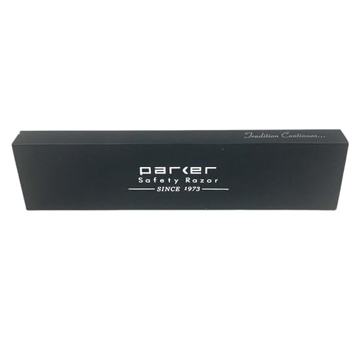 Parker SRB Straight Edge Barber Razor – Stainless Steel Blade Arm & Resin Handle – Uses Half Double Edge Razor Blades – Includes 5 Pre-Cut Blades – Professional Shaving Tool
