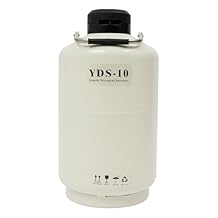 Liquid Nitrogen Container 10L/2.64Gal Cryogenic Container Liquid Nitrogen Aluminum Alloy Liquid Nitrogen Dewar with Protective Sleeve Liquid Nitrogen Tank for Frozen Storage