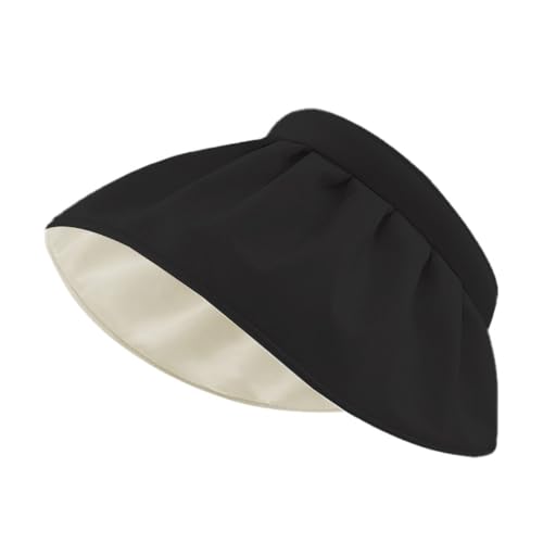 Rocky Green Sombrero de pescador con protección solar UPF 50+ para mujer, sombrero de playa plegable de ala grande para deportes al aire libre y viajes, ligero, transpirable y ajuste ajustable, Negro,