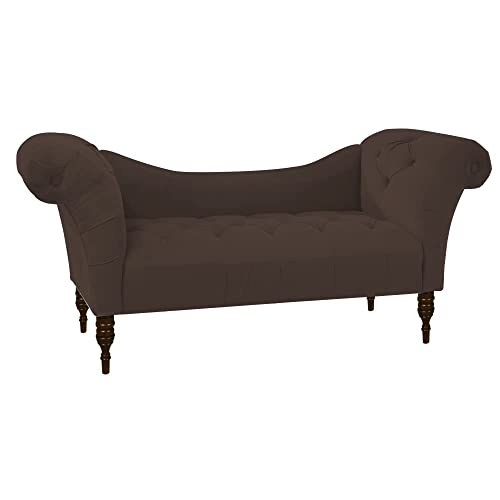 Image of Luxury Velvet 2 Seater Chaise Lounge Sofa - Tufted Chesterfield Modern Couch with Button Tufted Back Elegant Lounge Couch for Living Room, Bedroom, Office