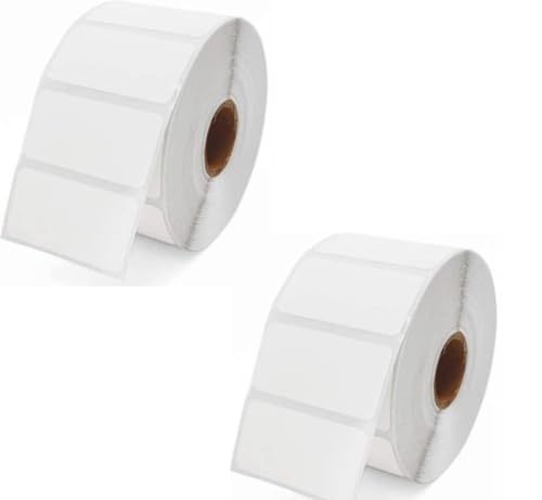 Image of True-Ally 50x30 Direct Thermal Sticker (0.5 inch Core) Barcode MRP Sticker Labels - 500 Labels /Roll Designed for Small Thermal Printers (60 mm Dia) (2 Rolls Per Pack (1000 Labels))