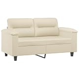 Fecpoo 2-Sitzer-Sofa Creme 120 cm Kunstleder
