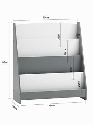 Miniatura 3 de Sobuy Libreria Infantil Estantería Montessori Con 4 Compartimentos Armario Infantil Para Libros Y Juguetes Estantería Estrecha Para Habitación De Niños Gris 80x30x88 Cm Kmb32-Hg