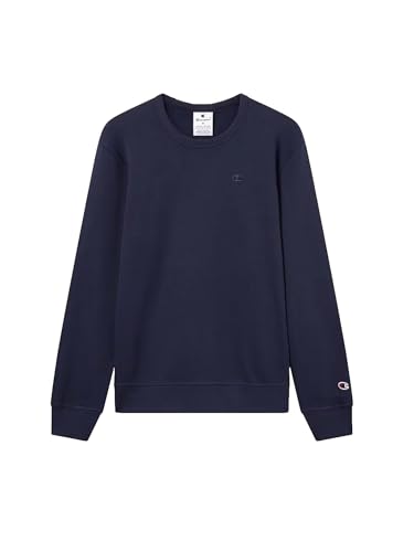 Champion Men’s Fleece Crewneck Sweatshirt, with embroidered small C logo on chest, warm and comfortable for everyday wear Blue