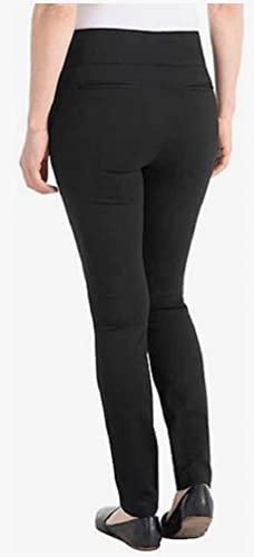 Dalia Women's Pull-On Ponte Pant with Built-in Tummy Control Panel (X-Large, Black)2