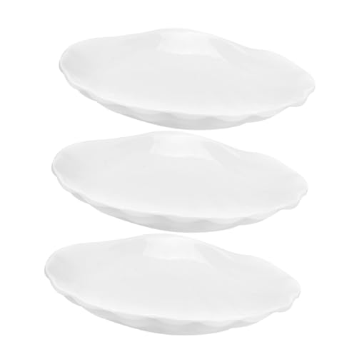 Levemolo 3pcs Dishes Melamine Tray Dinner Plate Candy Tray Snack Dish Sauce Plate Sauce Bowl Small Condiment Bowls Portion Cups Melamine Seasoning Dish Melamine Dish for Dessert White