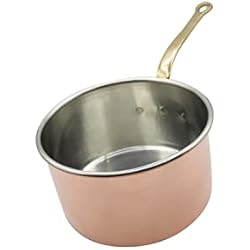 Cacerola De Cobre Creartistic Cacerola pequeña de cobre Cacerola de cobre Cacerola de salsa hecha a mano con un mango de latón forjado martillado