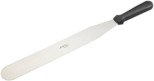 Ateco Ultra Straight Spatula with 14-Inch Stainless Steel Blade, Plastic Handle, Dishwasher Safe,Black