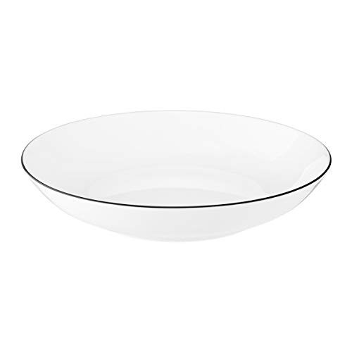 Seltmann 001.737144 Weiden Lido Porzellan Suppenteller, Staatsstreich Schwarze Linie, Rund, 10826 Dekor, Weiß, 0.75 L Kapazität, 4.2cm Höhe, 21cm Durchmesser