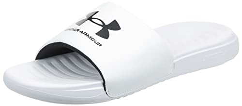 Under Armour Men's UA M Ansa Fix SL Slide Sandal, White White Black, 12 US