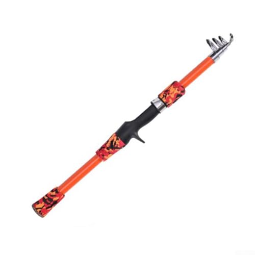 Eawfgtuw - Eawfgtuw Angelruten-Set für Kinder, mit Rolle und Köderzubehör, Teleskop-Angelrute für Kinder, zusammenklappbares Design für einfachen Transport, 45 cm, Rot (2er-Set)