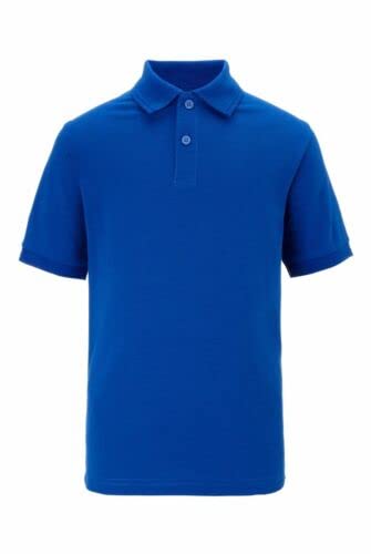 INSAFIANS Kids Polo Shirt Age 2 to 16 Short Sleeve, Boys Girls PE School Sports Uniform (as8, Age, 7_Years, 8_Years, Regular, Royal Blue)
