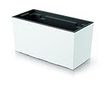 Pflanzkübel 39x18x19cm | Blumenkasten aus Kunststoff, witterungsbeständig und vielseitig einsetzbar | Pflanzkasten ideal für Balkon und Innenraum | Blumenkübel in elegantem Design | Weiß