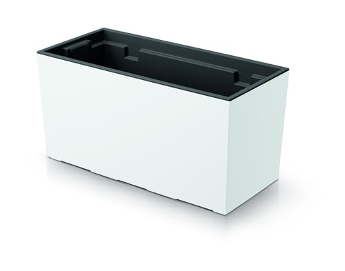 Pflanzkübel 39x18x19cm | Blumenkasten aus Kunststoff, witterungsbeständig und vielseitig einsetzbar | Pflanzkasten ideal für Balkon und Innenraum | Blumenkübel in elegantem Design | Weiß
