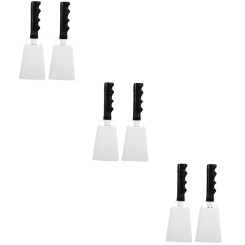 Levemolo 3sets for Sporting Events Bulk Cow Bells Handle for Farm Sports Parties 2pcs*3