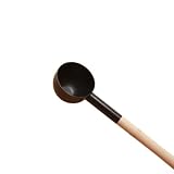 Durashmall Saunakelle Zubehör, Sauna-Wasserkelle mit Holzgriff, für Zuhause und öffentliche Dampfbäder, 400 ml Fassungsvermögen, Aluminiumlöffel, zum Ausgießen von Wasser auf heiße Steine, um Dampf zu