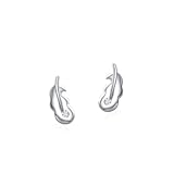 Pendientes de tuerca de moissanita, incrustaciones en forma de hoja para mujer con aretes de moissanita, oro blanco/platino, Metal, Moissanita