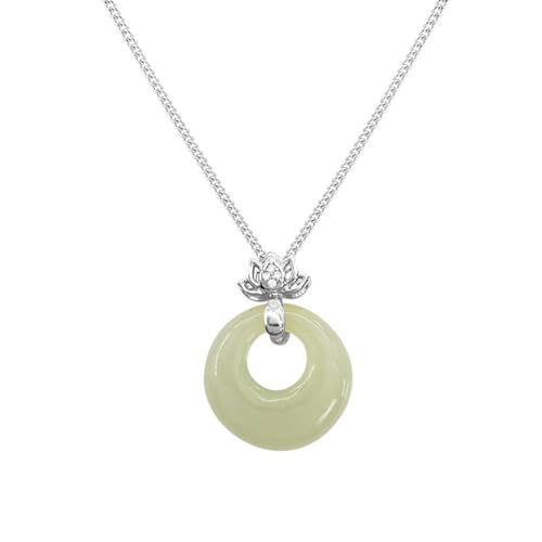 Collier de Jade véritable et argent S925 pour femme une création élégante