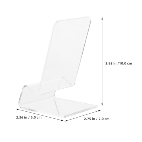 Soporte acrílico para teléfono móvil: evite caídas con este pack estable transparente 2
