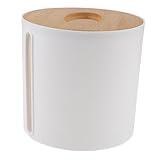 CONGARTENO Caja Dispensadora Redonda para Papel de Cocina y Baño con Tapa de Bambú Soporte Reutilizable para Resistente y para Encimeras Almacenamiento Práctico y Funcional para Hogar y