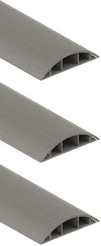 Guide-câble au sol gris en PVC passe-câble extra large 7,5 cm - 2