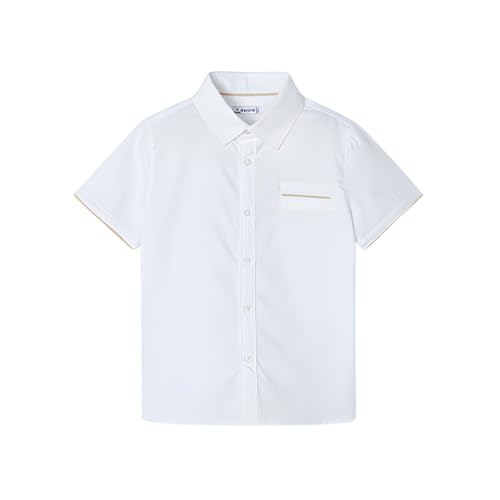 Chemise festive garçon Mayoral chic blanche, le cadeau de baptême idéal