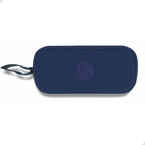 Estojo Escolar para Lápis e Canetas com 3 Compartimentos e bolsinho interno, ideal para Escola Trabalho, Faculdade, Adultos e Adolescentes unisex, Prático, compacto Premium 22,5x11cm (Azul)