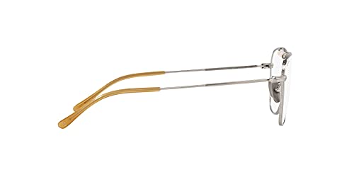 Ray-Ban Women's Rx8064V Titanium Square Prescription Eyewear Frames, Brushed Silver/Demo Lens, 53 Mm #TOP3