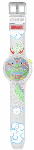 Swatch Big Bold Biosourced Unisex Watch Casual Polymer Transparent Automatic Waterproof Dragon in Cloud