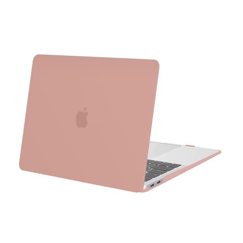 MOSISO Coque Compatible avec MacBook Air 13 Pouces 2022 2021 2020 2019 2018 Version M1 A2337 A2179 A1932 Retina Display Touch ID, Protection Plastique Coque Rigide, Rose Saumon