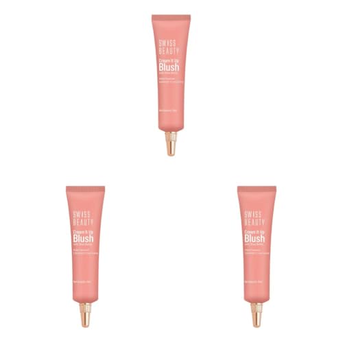 Image of Swiss Beauty Cream It Up Blush | Highly pigmented | Super-blendable | Long-lasting | Enriched with Shea Butter | Multipurpose | Shade-01 Rosy Cheeks, 10ml (Pack of 3)