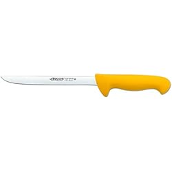 Pesca Al Golpe Con Carnada Arcos Cuchillo para filetear 8 pulgadas con Hoja Acero Inoxidable Nitrum 200 mm, Cuchillo afilado para filetear carne y pescado, Mango ergonómico polipropileno, Serie 2900, Color amarillo