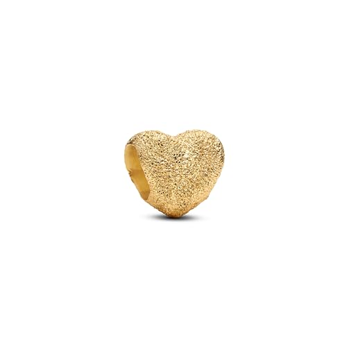 Colgante de corazón estructurado PANDORA plata de ley y oro bicolor duradero