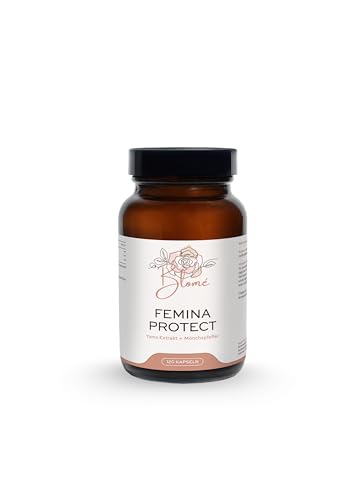 Femina Protect Cápsulas – con ñame y pimienta de monje – 100% vegano – Equilibrio hormonal y bienestar del ciclo – 60 unidades – Sin aditivos – Fabricado en Alemania