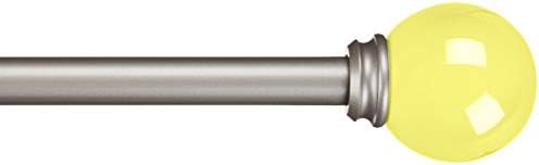 Amazon Basics Decorative 1,6 cm Curtain Rod with Round Finials - 122 cm, Yellow