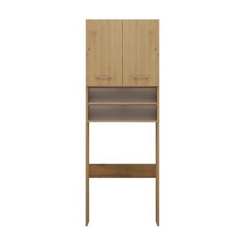 ADGO Pola - Armoire pour machine à laver - Meuble pour une salle de bain - Étagère de toilette - Armoire haute (chêne Artisan)
