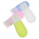BESPORTBLE Botellas de Viaje Exprimibles de Silicona 80 Ml 4 Unidades Colores para Champú Loción Gel Ducha Contenedores a Prueba de Fugas para Viaje