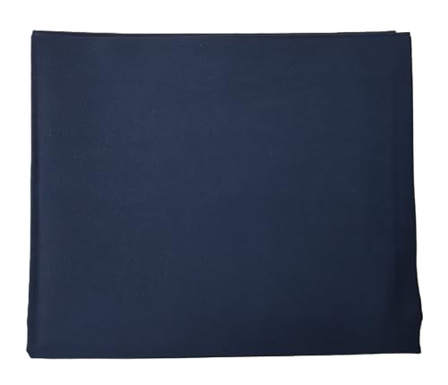Image of Pure Cotton Poplin Unstitched Fabric 2.2 Meters x 32 Inches Solid Colour Cloth Material for Women's Saree Skirts, Petticoats, Pyjamas, Patiyala Pants, Salwar Etc. (Navy Blue)