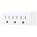 GE 3-Outlet Extender Wall Tap, Grounded Adapter Plug, Indoor Rated, 3-Prong, Perfect for Travel, UL Listed, White, 52203
