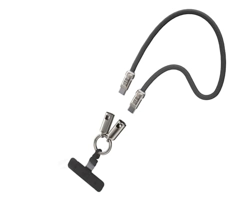 Image of USB C Short Charging Lanyard Keychain Data Cable PD 240W 5A Fast Charging Phone Wrist Strap (30cm) Type C Charging Cord Braided 480mbps Data Transfer