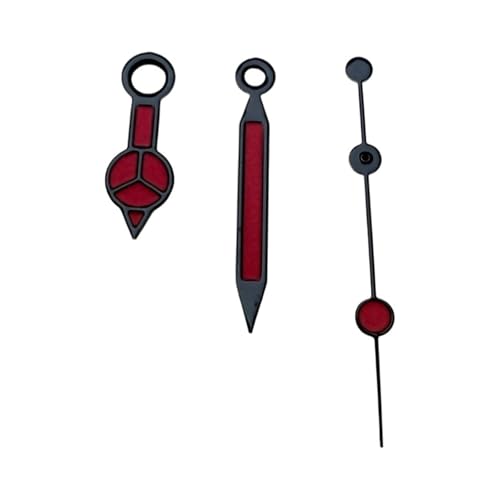 ATOMUSERLY 1 Jeu d'aiguilles de Montre Vertes Lumineuses et colorées à Pointe Benz 7,75 * 12 * 12,5 mm for Mouvement NH35/NH36/4R/7S(Black-Pink)