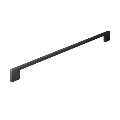 Image of Richelieu Hardware BP8160320900 Armadale Collection 12 5 /8-inch (320 mm) Center-to-Center Matte Black Modern Rectangular Cabinet and Drawer Pull Handle for Kitchen, Bathroom, and Furniture