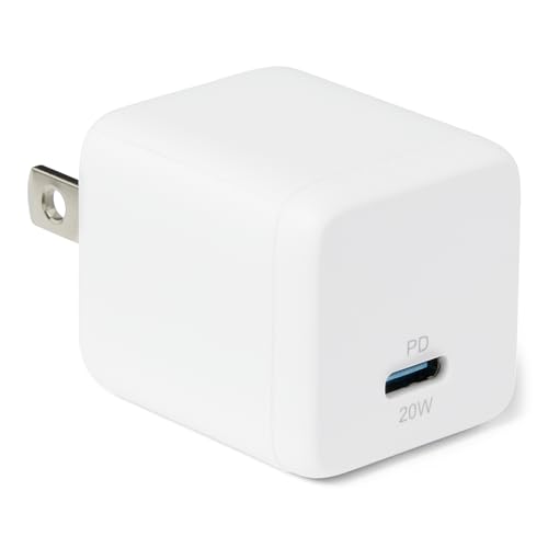 Amazon Basics 20W Fast Charging USB-C Nano GaN Wall Charger, 1-Port PD 3.1 for iPhone, Samsung, iPad, Tablets, Phones, Travel-Friendly Size, White - image 1