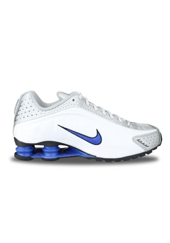 Nike Shox R4 Men's Shoes (HQ1988-100, White/Racer Blue/Iron Grey/Metallic Silver)