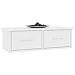 Festnjght Estante de Pared, Estantería Flotante con 2 Cajones,Estante de Cajones para Entrada Salón Cocina, Blanco 60 x 26 x 18,5 cm