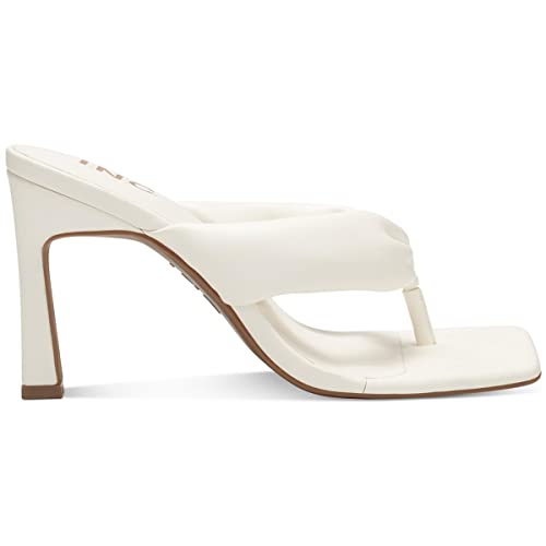 INC Womens SAGE Faux Leather Open Toe Pumps White 7.5 Medium (B,M)2