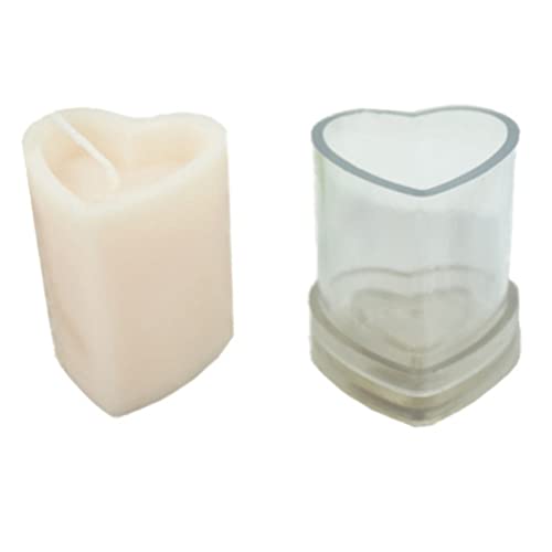 HUSHUI Molde de Vela de corazón de Amor 3D de Silicona, Molde de Vela Hecho a Mano en Forma de Amor, Molde de Vela de plástico con Forma de Amor, aromaterapia, Herramienta para Hacer Velas de